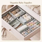 Drawer Organizer Storage for Clothes, Socks, 21 Pack, Grey - Image 3