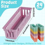 gisgfim 24 pcs Pencil Holder for Desk Kids Pen Basket Tray for Organizing Classroom Storage Pencil Caddy Cute Dispenser for Student library TeacherSchool Supplies Office Dispenser (Pastel) - Image 2