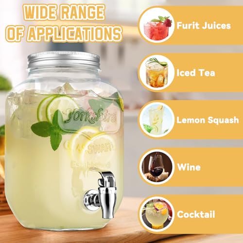 1 Gallon Glass Drink Dispensers For Parties，Lemonade Beverage Dispenser With Stand And Spigot For BBQ, Picnic, Party,Laundry Detergent Dispenser - Image 4