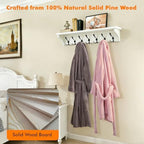 Felibeaco 33" Coat Rack with Shelf Wall Mount, 7 Triple-Hooks,Pre-Assembled - Image 4