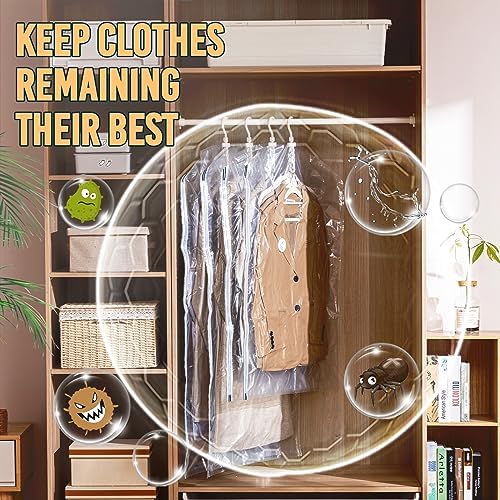 TAILI Hanging Vacuum Storage Bags for Clothes Space Saver 6 Long with Pump - Image 4