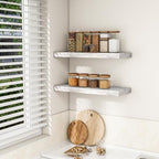 RICHFOCUS 24Inch Floating Shelves for Wall 2Pack|Rustic White|8" D - Image 3