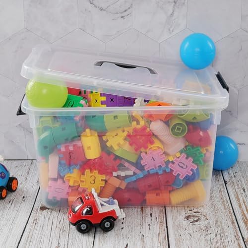 4 Packs 10 L Plastic Lidded Storage Bin, Clear Latching Storage Box - Image 3