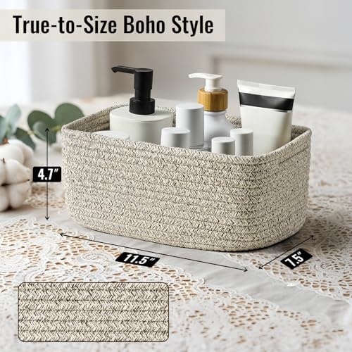 8 Pack Woven Rope Bins for Organizing, Cube Box for Baby Nursery, Toys - Image 2