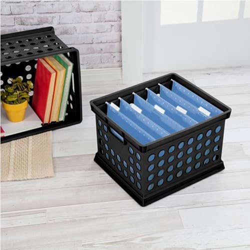Sterilite Storage Crate Bin File Organizer for Home & Office,Black, 24-Pack - Image 6