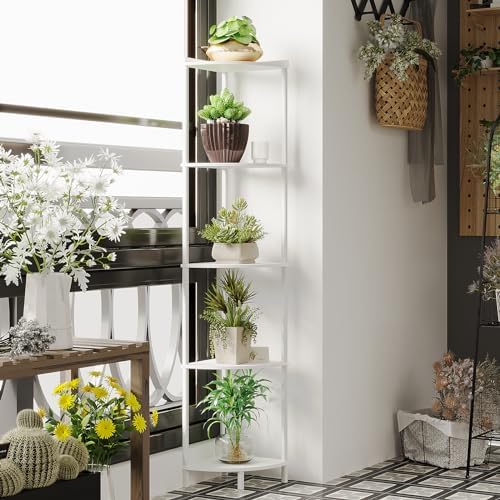 SUNMORY 5 Tier Corner Shelf, 65" Tall Corner Shelves for Living Room Decor - Image 6