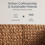 Best Choice Products Water Hyacinth Pantry Storage Baskets, Wicker Baskets w/Built-in Handles, Handwoven Shelf Baskets for Organizing, Pantry Organizers and Storage, 3-Pack - Chestnut - Image 3