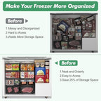 ADRIMER Freezer Organizer Bins, 2 Packs Foldable & Stackable Chest Freezer Organizer Bins with Adjustable Length 11-17.3", Metal Wire Storage Baskets for Upright Freezer, Deep Freezer, Pantry, Black - Image 2