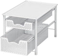 Simple Houseware Stackable 2 Tier Sliding Basket Organizer Drawer, White by SimpleHouseware
