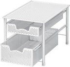 Simple Houseware Stackable 2 Tier Sliding Basket Organizer Drawer, White by SimpleHouseware