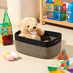 MiniArk Small Storage Baskets for Organizing | Closet Organizer Bins | Shelf Toy Basket | Woven Rope Baskets | Cube Decorative Box | Shallow Basket | 13x8.5x5.1” | 3 Packs Black Brown - Image 4