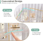 Aveniee Corner Bathroom Counter Organizer, Bathroom Countertop Shelf Makeup Storage, Clear Perfume Tray Holder (3 Tiers, White) - Image 4