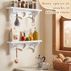Novabright 2 Pcs Wooden Heart Shelf 16" Vintage Wall Shelf, White - Image 6