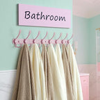 Dseap Coat Rack Wall Mount - 29.5” Long 8-Tri-Hooks Heavy Duty Coat Hanger Rail Wall Hooks for Hanging Coats Hats Clothing Clothes Purse Mudroom Entryway, Pink - Image 4