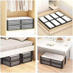 Wisuce Bamboo Under Bed Storage Containers- Underbed Organizer with Wheels with Large Dust Bag,Sturdy Wood Rolling Under the Bed Shoe Storage Organizer Drawer 2 Packs (Black, 2 Pack (30.72"×16.54")) - Image 5