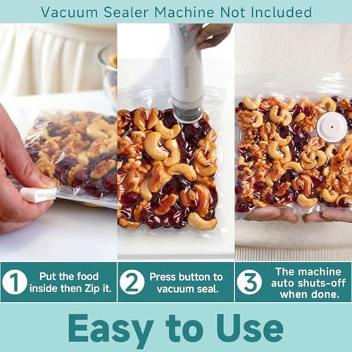 Mehomeli Reusable Vacuum Sealer Bags, 30 Large Bags, 11.8 x 13.4 in - Image 5