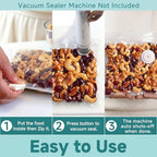 Mehomeli Reusable Vacuum Sealer Bags, 30 Large Bags, 11.8 x 13.4 in - Image 5