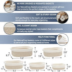 NaturalCozy 5-Piece Rectangle Storage Basket Set- Natural Cotton Rope Woven Baskets for Organizing! Small Basket for Montessori, Baby Nursery, Dog Toy Baskets, Cat Toy Box, Bathroom Organization Bin - Image 2