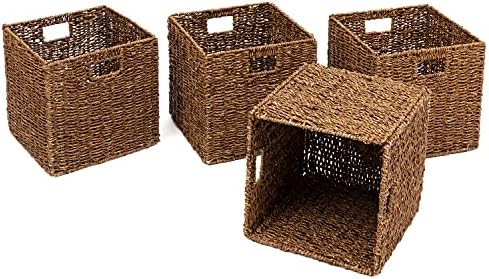 Foldable Storage Basket with Iron Wire Frame By Trademark Innovations (Set of 4) by Trademark+Innovations