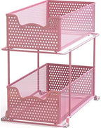 Simple Houseware 2 Tier Sliding Cabinet Basket Organizer Drawer, Pink by SimpleHouseware