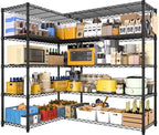 PrimeZone Corner Shelving l Shaped Wire Shelf Pantry Shelves Garage Storage by PrimeZone