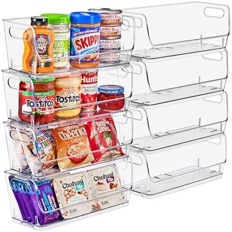 Sorbus Clear Pantry Organizer with Stackable Storage Bins, Open Front - Image 2