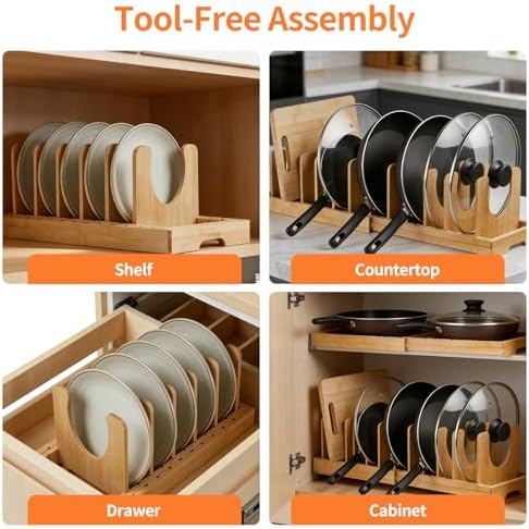 Bamboo Pots and Pans Organizer under Cabinet - Image 6