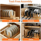 Bamboo Pots and Pans Organizer under Cabinet - Image 6