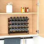 SpaceAid Spice Rack Organizer with 24 Spice Jars, 386 Spice Labels, Chalk Marker and Funnel Set for Cabinet, Countertop, Pantry, Cupboard or Door & Wall Mount -24 Jars, 11.8" W × 10.8" H, Black - Image 2