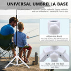Beach Umbrella Stand Base,Portable Foldable Sun Umbrella Stand White Triangular Iron Support Base for Patio Beach Garden Camping Fishing Outdoor Sunshade Stand - Image 4