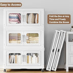BROVIEW 900 Qt Extra Large Stackable Storage Bin with 1 Lid, 3 Pack White - Image 3