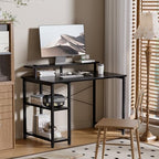 Pamray 33.5 Inch Small Computer Desk with Monitor Stand and Shelves - Image 2