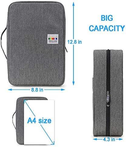 YOUSHARES Big Capacity Colored Pencil Case - 300 Slots large Pen Case Organizer with Multilayer Holder for Prismacolor Colored Pencils & Gel Pen (Grey) - Image 6