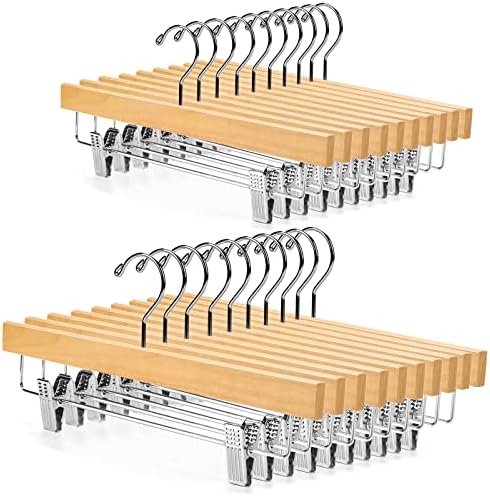 Nature Smile Wooden Pants Hangers, Natural Color, 20 Pack by NatureSmile
