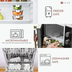 Razab 30 PC Glass Food Storage Containers with Lids - Reusable Glass Meal Prep Containers for Lunch and Leftovers - Airtight & Leakproof Snap Locking Lids - Oven, Freezer, Microwave, Dishwasher Safe - Image 5