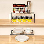 Redrubbit 4 Pack Large (15.7 x 9. 4 Inch) Cabinet Storage Shelf Rack, Rustproof Kitchen Counter and Cabinet Shelf, Storage Rack Organizer for Kitchen, Fridge, Cabinet, Bathroom, Black - Image 6