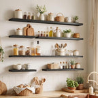 24 Inch Floating Shelves for Wall 2 Pack, Wood Wall Bathroom Shelves - Image 2