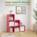 C&AHOME 6-Cube Storage Organizer Cube Shelf Closet Storage Bookcase, Red - Image 6