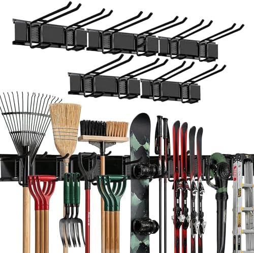 TIDYME Garage Wall Organizer, Shovel Holder Wall Mount, 80" Double Hooks by Tidyme