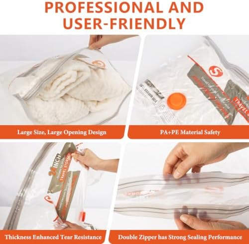 Vacuum Storage Bags for Travel with Rechargeable Air Pump,Space Saver Bags - Image 6