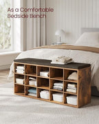 VASAGLE Shoe Bench with Cushion, 15 Compartments, 11.8 x 41.3 x 18.9 Inches - Image 4