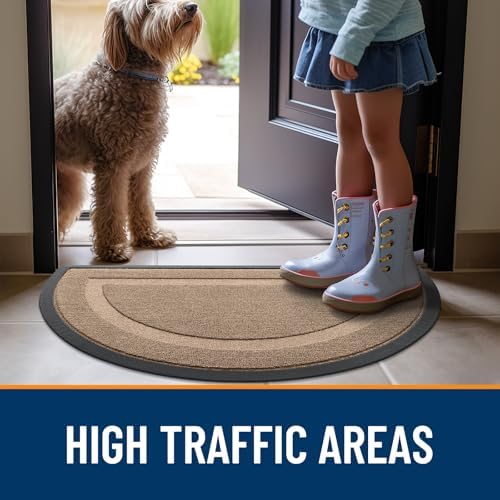 OLANLY Half Circle Front Door Mat Outside 71x47 All-Season Rubber Doormat - Image 6
