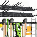 Garage Tool Organizer Wall Mount, 99 Inch Heavy Duty Garage Organization System with 18 Adjustable Hooks, Garden Tool Storage Rack for Garage, Yard & Shed, Holds Up to 750 lbs by Unknown