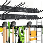 Garage Tool Organizer Wall Mount, 99 Inch Heavy Duty Garage Organization System with 18 Adjustable Hooks, Garden Tool Storage Rack for Garage, Yard & Shed, Holds Up to 750 lbs by Unknown