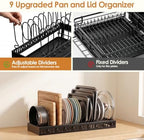 Housolution Large Expandable Dish Drying Rack for Kitchen Counter, Black - Image 2
