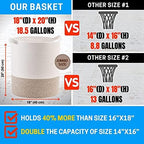 MINTWOOD Design 83L Extra Large 20x18 Inches Decorative Woven Cotton Rope Basket, Tall Laundry Basket Hamper, Blanket Basket for Living Room, Round Storage Baskets for Pillows, Towels, Light Brown - Image 3
