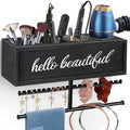 Rustic Hair Dryer Holder Wall Mounted,Hair Styling Tools & Accessories Organizer,Bathroom Supplies & hot Tools vanities Organizer Caddy,for Storage Flat Iron,Blow Dryer,Curling Iron,Towel by Ronjnndc