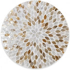 i-lan 16 Inch Mother of Pearl Lazy Susan Turnable Organizer for Table,Large Decorative Round Rotating Tray for Dining Table,Cabinet,Countertop,Kitchen and Tabletop by ilan