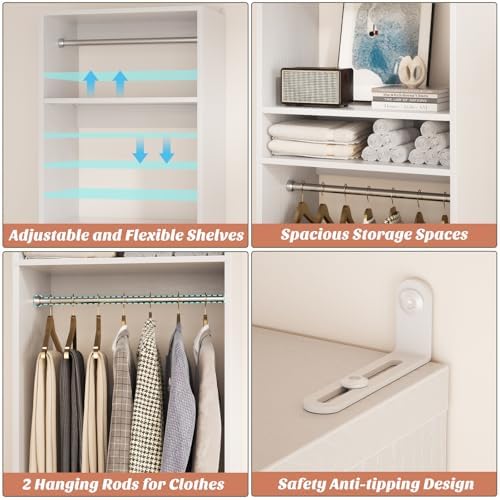 Unikito 25" Closet System with Hanging Rods, Adjustable Closet Organizer - Image 6
