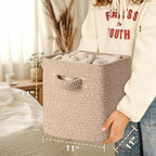 11 Inch Storage Cubes, 3 Pack Cube Storage Bins for Organizing, Cotton Rope Woven Baskets for Shelves, Bathroom, Kids Room, Closets, Baby Nursery - Image 6